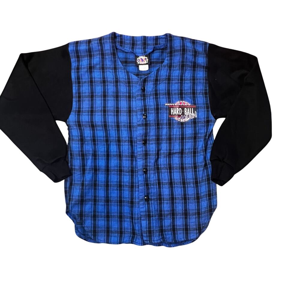 Vintage 90s Y2K  HUFFY bike activewear blue skater boys shirt size 10/12 grunge